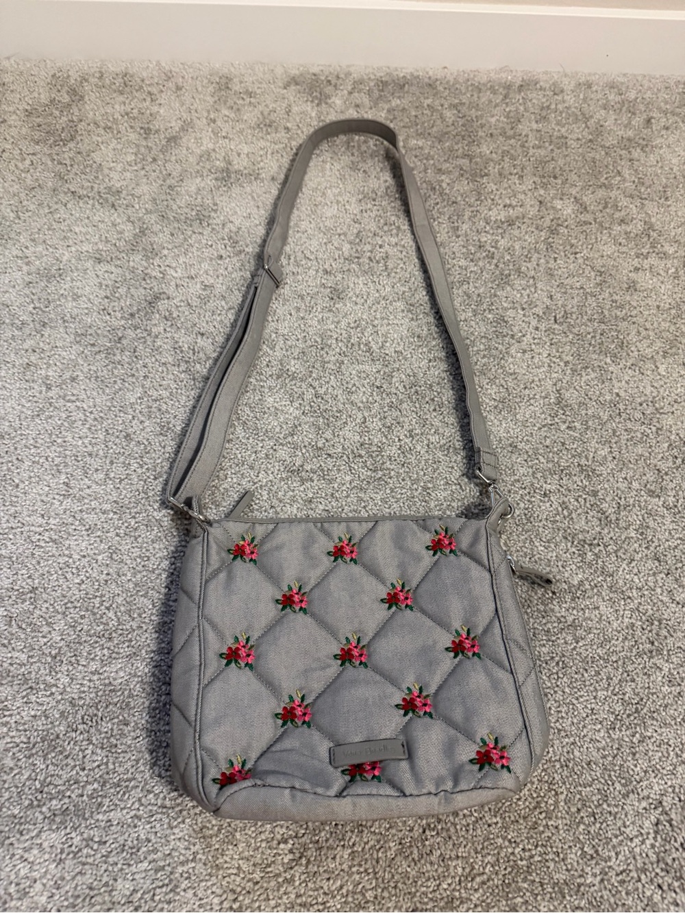 Vera Bradley Carson Hobo Bag in Denim Gray Floral.